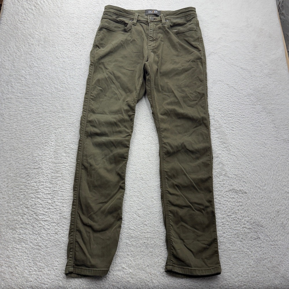DU/ER Mens N2X Relaxed Taper Performance Pants Olive Green 32x32 Stretch Chino
